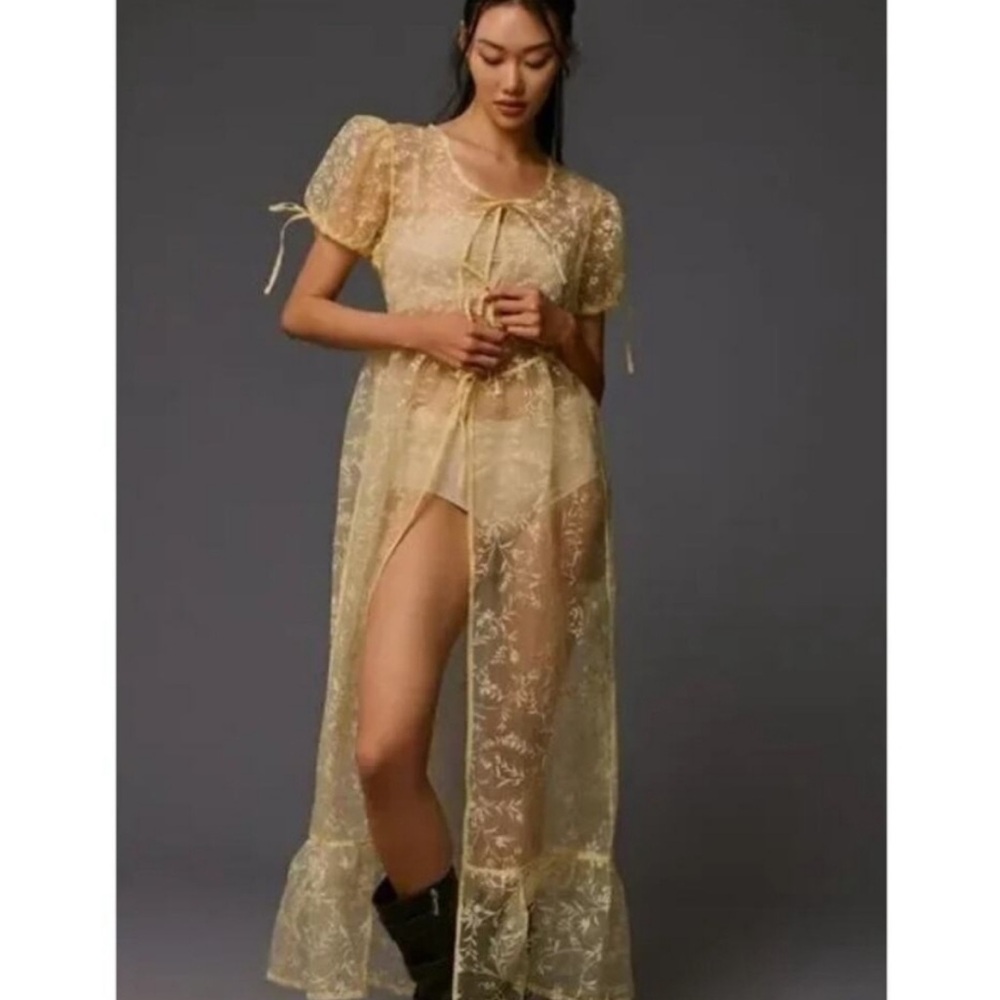 Sheer Organza Maxi Dress/ Duster
